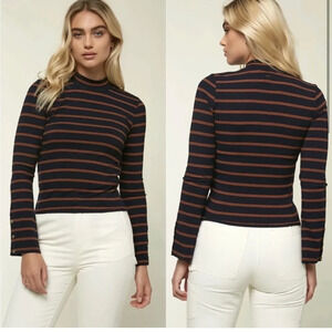 O'Neill Roberts Long Sleeve Ribbed Mock Neck Top size Medium